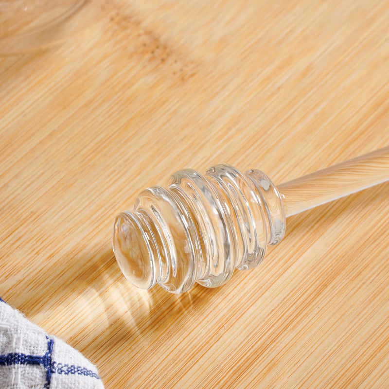 Clear Glass Honey Jar with Dipper and Lid 300ml