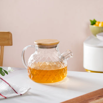 Clear Luxe Diamond Borosilicate Glass Jug 1000ml