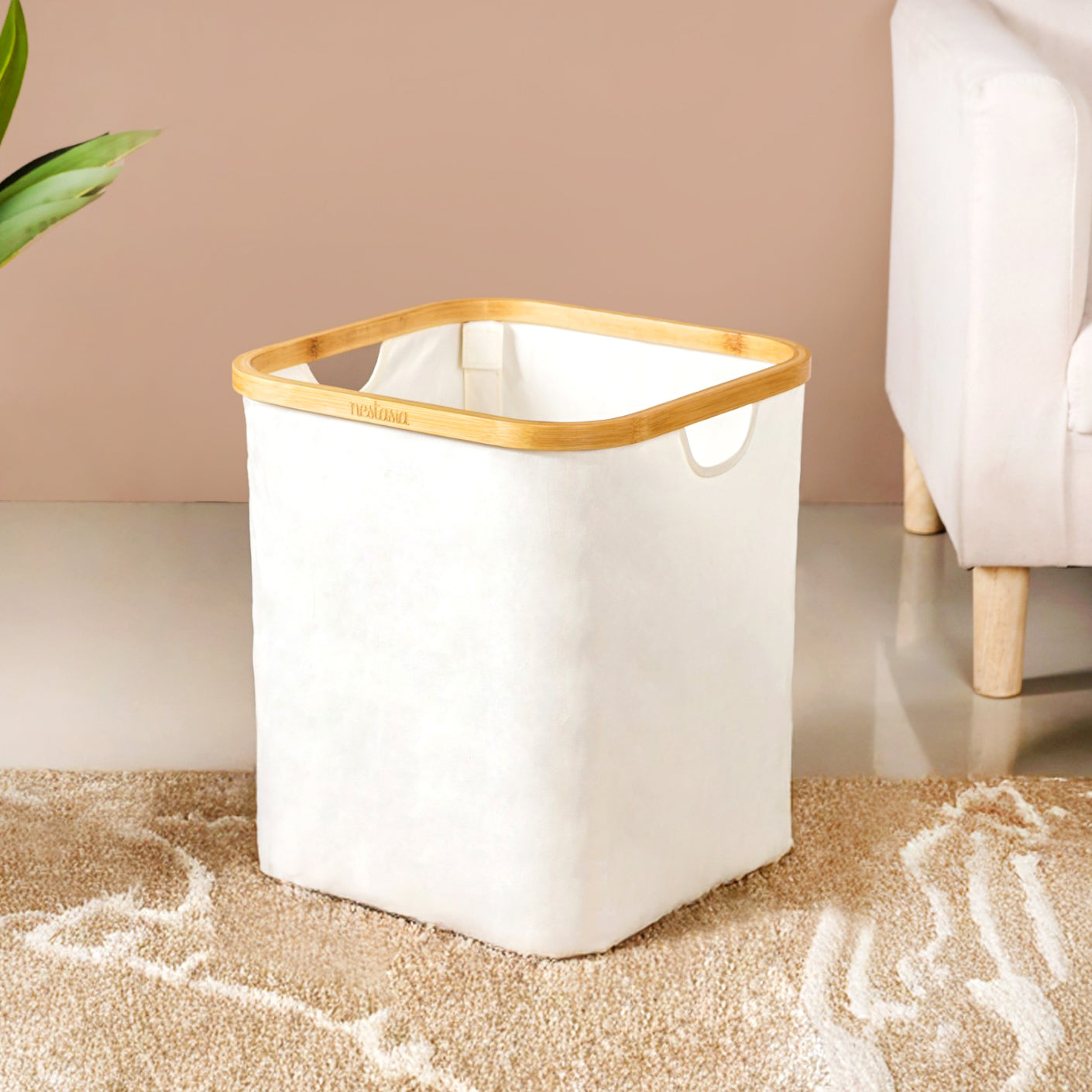 Minimalist Laundry Basket Off White