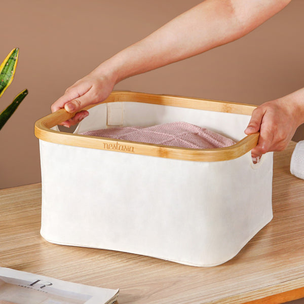 Multi Purpose Cloth Storage Box Off White