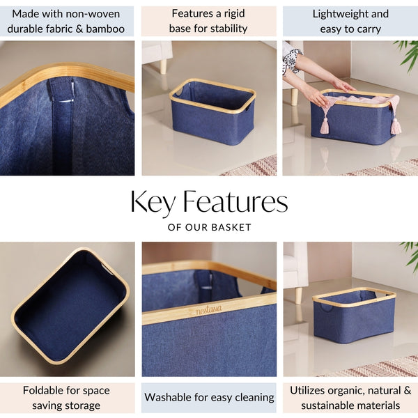 Fabric Storage Basket Blue