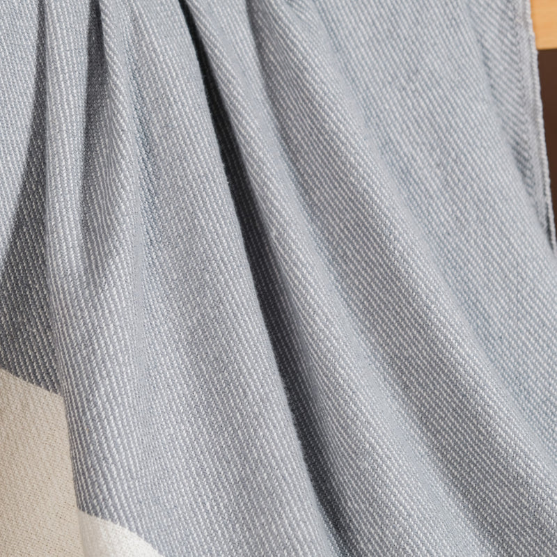 Coastal Blue And White Striped Cotton Throw With Tassels