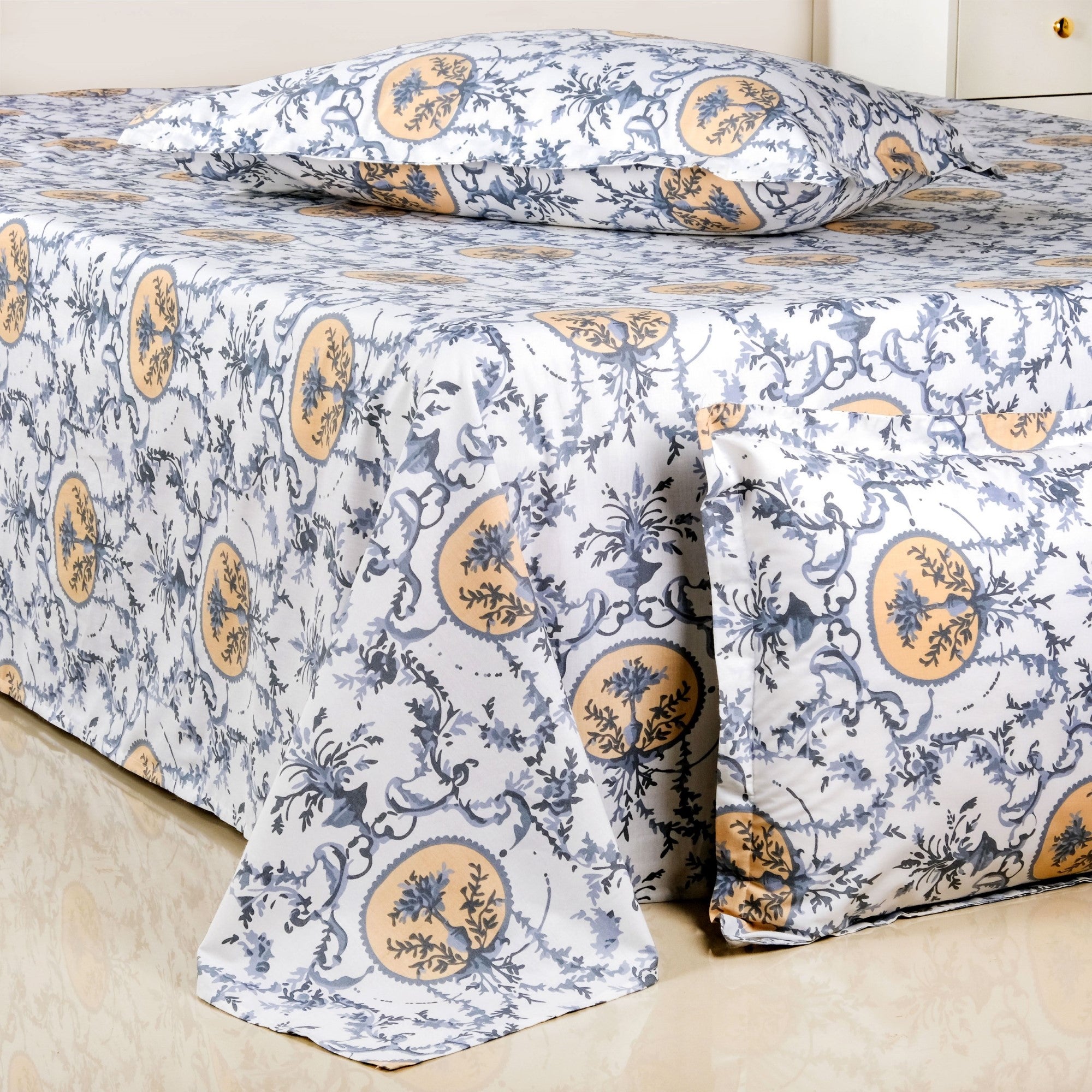 Coastal Chateau King Size Printed Cotton Bedding Set 275x275cm