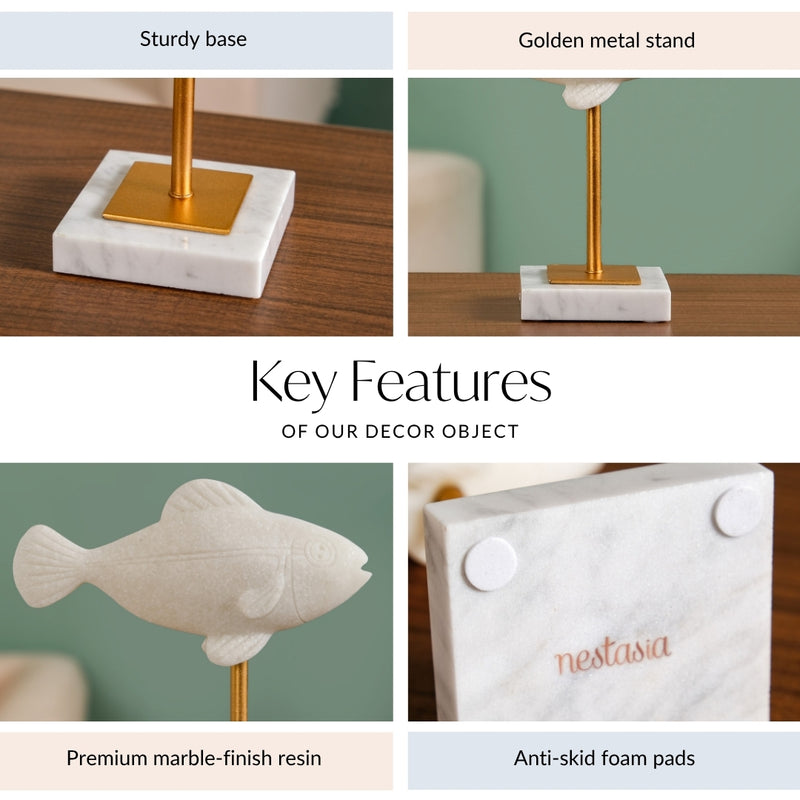 Coastal Fish Sculpture Decor