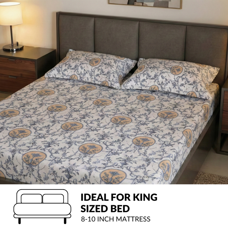 Coastal Chateau King Size Printed Cotton Bedding Set 275x275cm