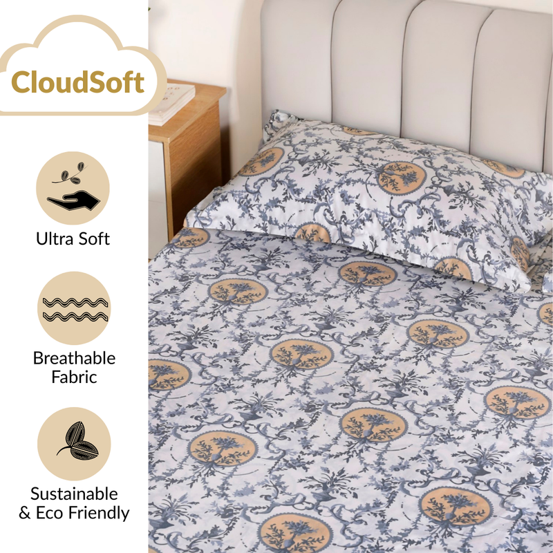 Coastal Chateau King Size Printed Cotton Bedding Set 275x275cm