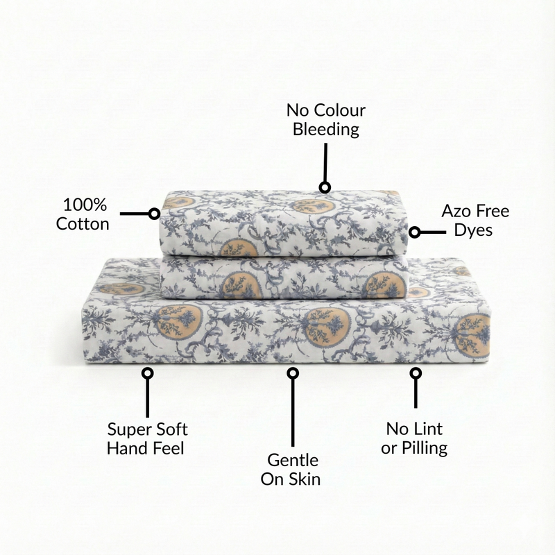 Coastal Chateau King Size Printed Cotton Bedding Set 275x275cm