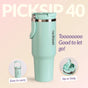 PickSip 40 Insulated Tumbler Bottle With Top Handle Coastal Malibu Blue 1200ml