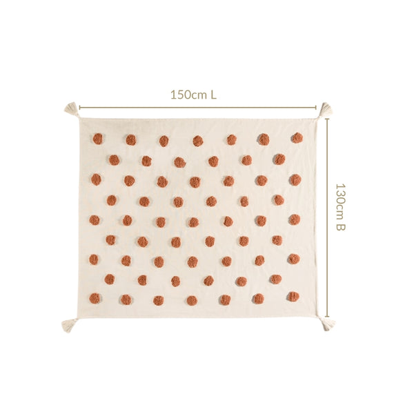 Tuft And Tassel Pure Cotton Throw
