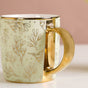 Gold Detail Coffee Mug Set of 6 Matte Pistachio Green 350ml - Coffee mugs, coffee mug set, ceramic coffee mugs, tea cup set, tea cups, printed mugs