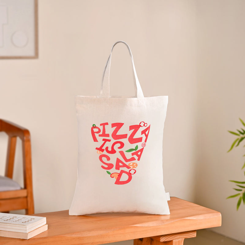 Coffee And Pizza Quotes Canvas Tote Bag Set Of 2
