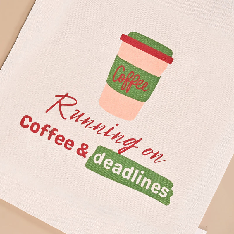 Coffee And Pizza Quotes Canvas Tote Bag Set Of 2