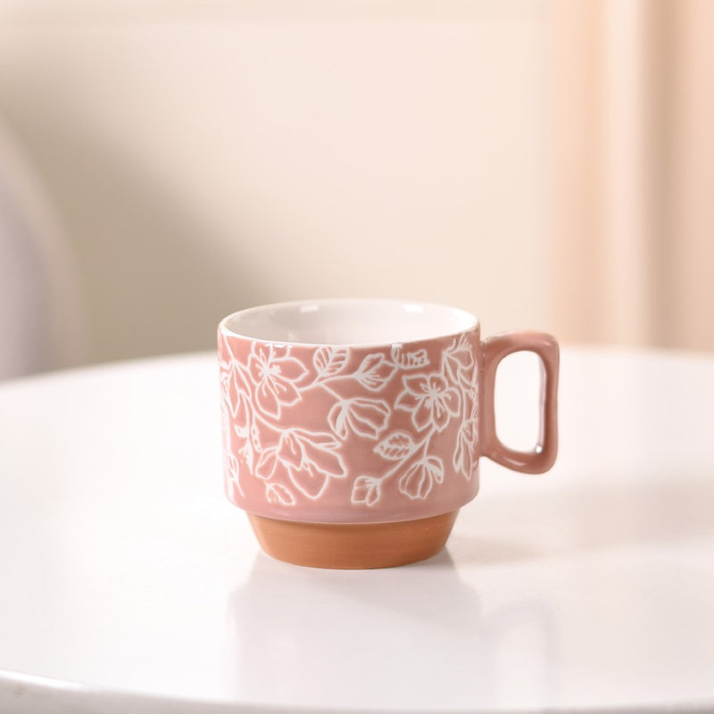 Ceramic Gaia Stackable Coffee Cup Set Of 4 250ml