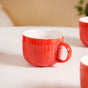 Winter Red Cappuccino Cup Set of 4 Large 490ml - Coffee mugs, coffee mug set, ceramic coffee mugs