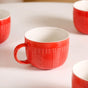 Winter Red Cappuccino Cup Set of 4 Large 490ml - Coffee mugs, coffee mug set, ceramic coffee mugs