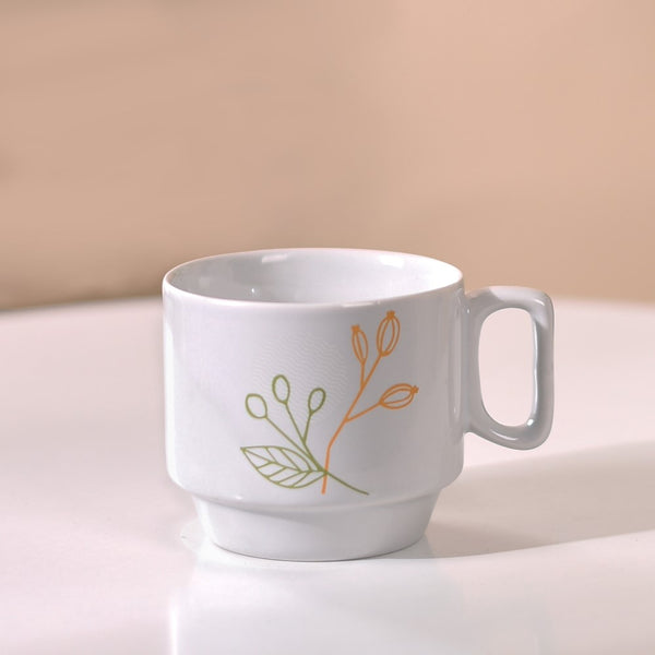 Foliage Stackable Ceramic Coffee Cup Set Of 4 250ml