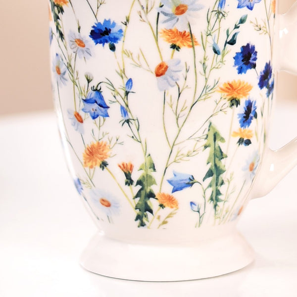 Victorian Garden Ceramic Coffee Mug Set Of 2 Blue 400ml