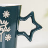 Merry Christmas Set Of 2 Cups With Star Handle Green 300ml