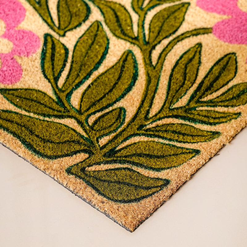 Coir Floor Mat With Floral Print 36x24 Inch