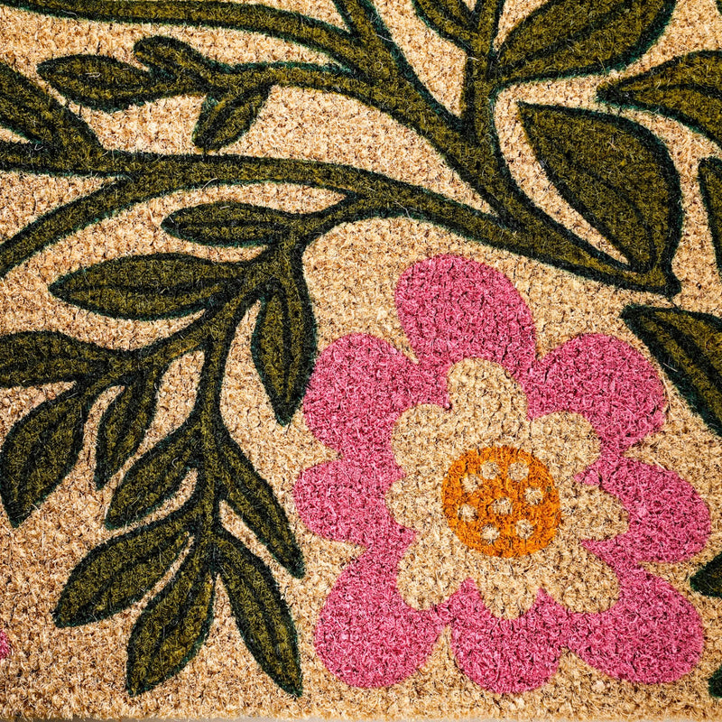Coir Floor Mat With Floral Print 36x24 Inch