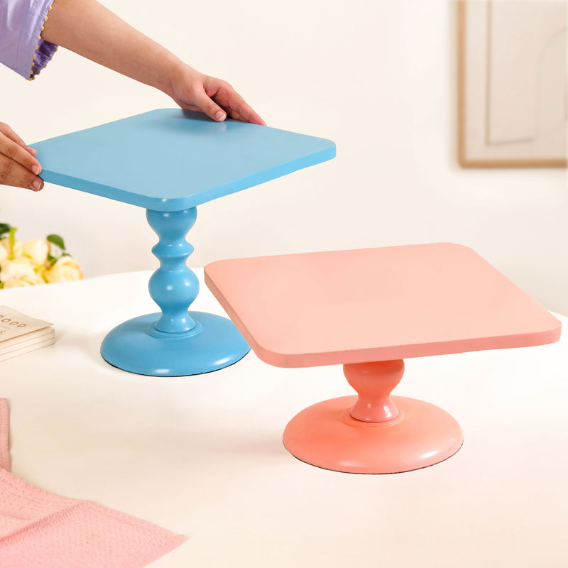 Colour Pop Square Riser In Peach And Blue