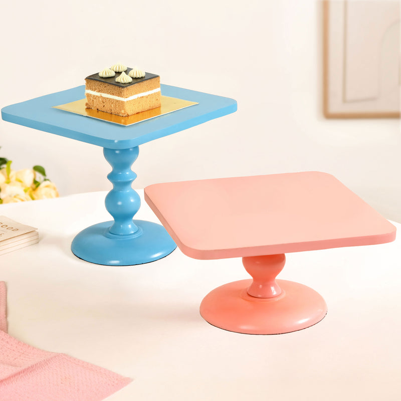 Colour Pop Square Riser In Peach And Blue