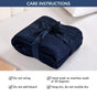 Combed Cotton Waffle Sofa Throw Blanket Deep Blue 220x200cm
