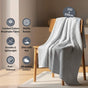 Combed Cotton Waffle Sofa Throw Blanket Light Grey 220x200cm
