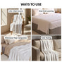 Combed Cotton Waffle Sofa Throw Blanket Pristine White 220x200cm