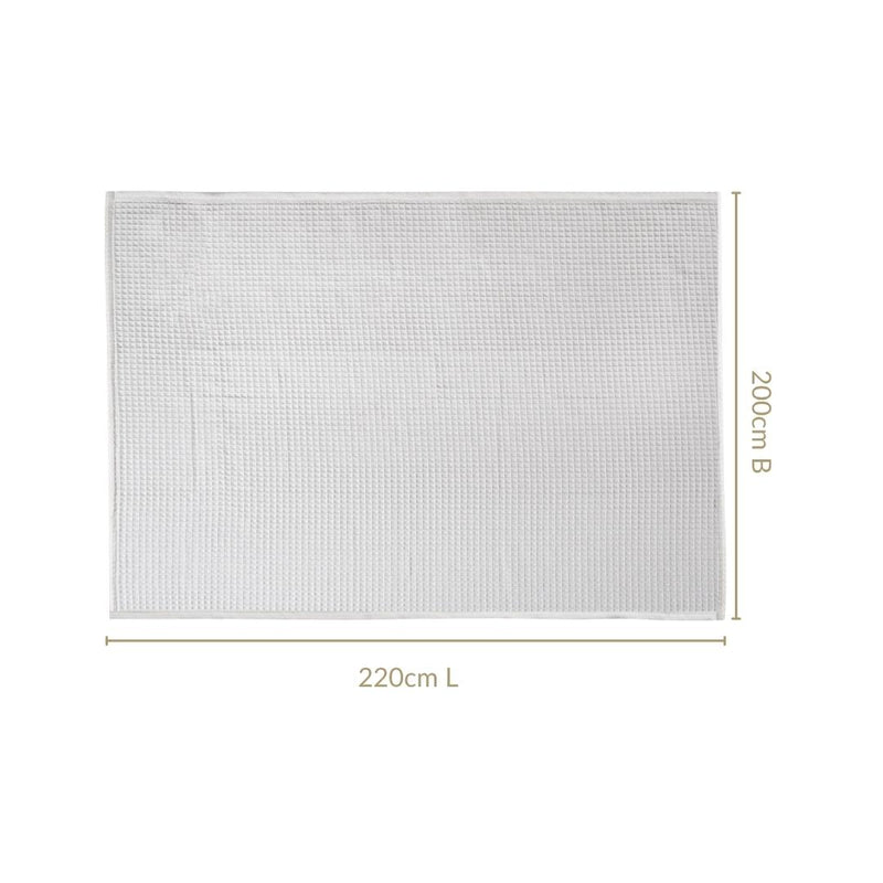 Combed Cotton Waffle Sofa Throw Blanket Pristine White 220x200cm