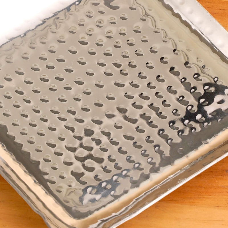 Compact Hammered Stainless Steel Square Platter