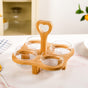 Condiment Set With Bamboo Stand And 4 Glass Bowls