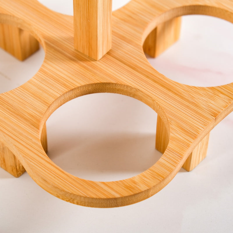 Condiment Set With Bamboo Stand And 4 Glass Bowls
