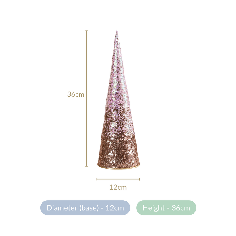 Dazzling Christmas Tree Table Top Decoration- Dazzling Metal Cone, Christmas Decoration Cone, Festive Metal Decor, Holiday Cone Ornament