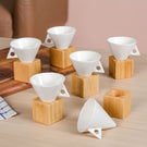 Conical Espresso Cup With Stand Set Of 6 90ml