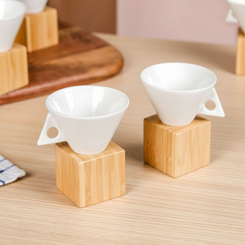 Conical Espresso Cup With Stand Set Of 6 90ml