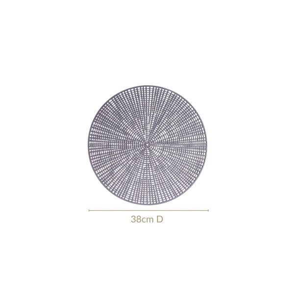 Contemporary Cutwork Grey Table Mats Set Of 6