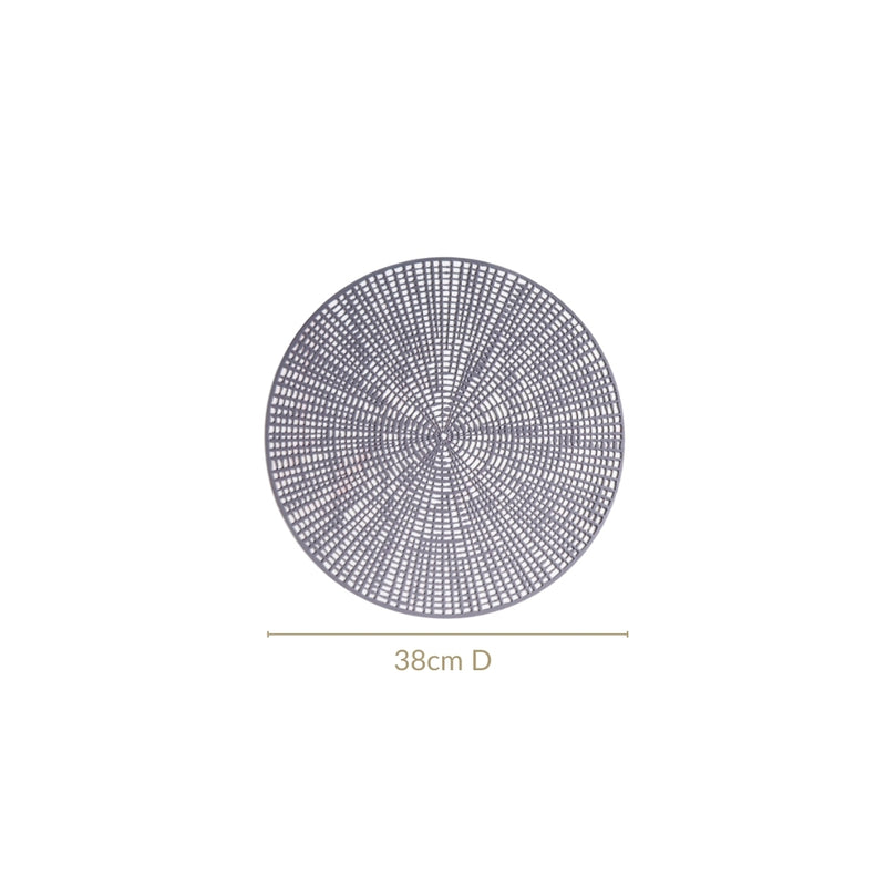 Contemporary Cutwork Grey Table Mats Set Of 6