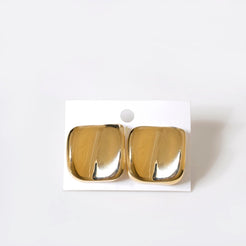 Contemporary Hammered Gold Toned Studs