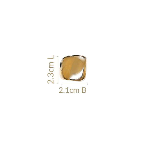 Contemporary Hammered Gold Toned Studs