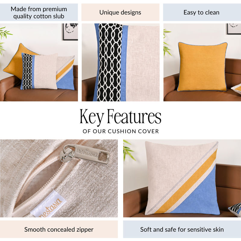 Contemporary Contrast Cushion Cover Set Of 3 40x40cm