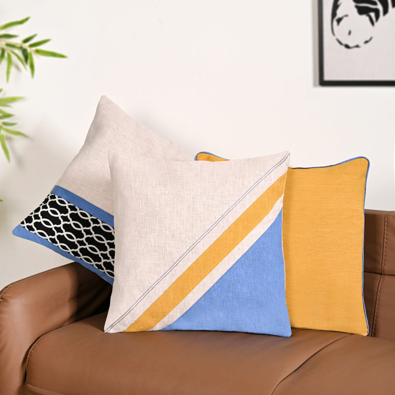 Contemporary Contrast Cushion Cover Set Of 3 40x40cm