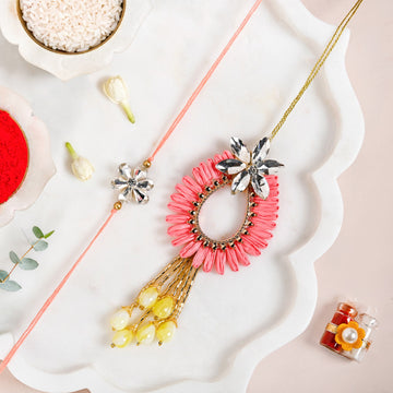 Coral Blossom Rakhi Lumba Gift Set