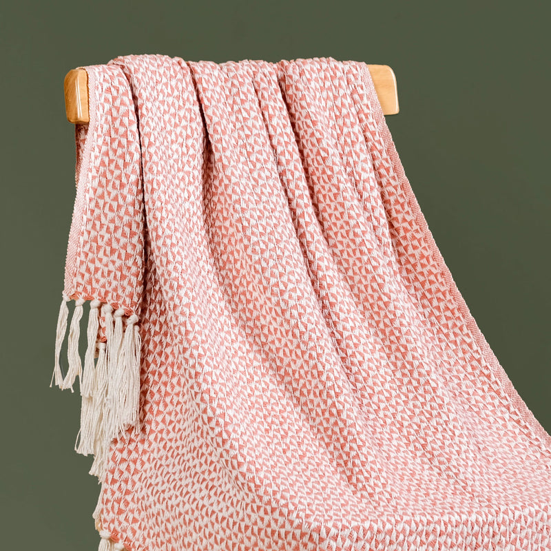 Coral Weave Pure Cotton Throw