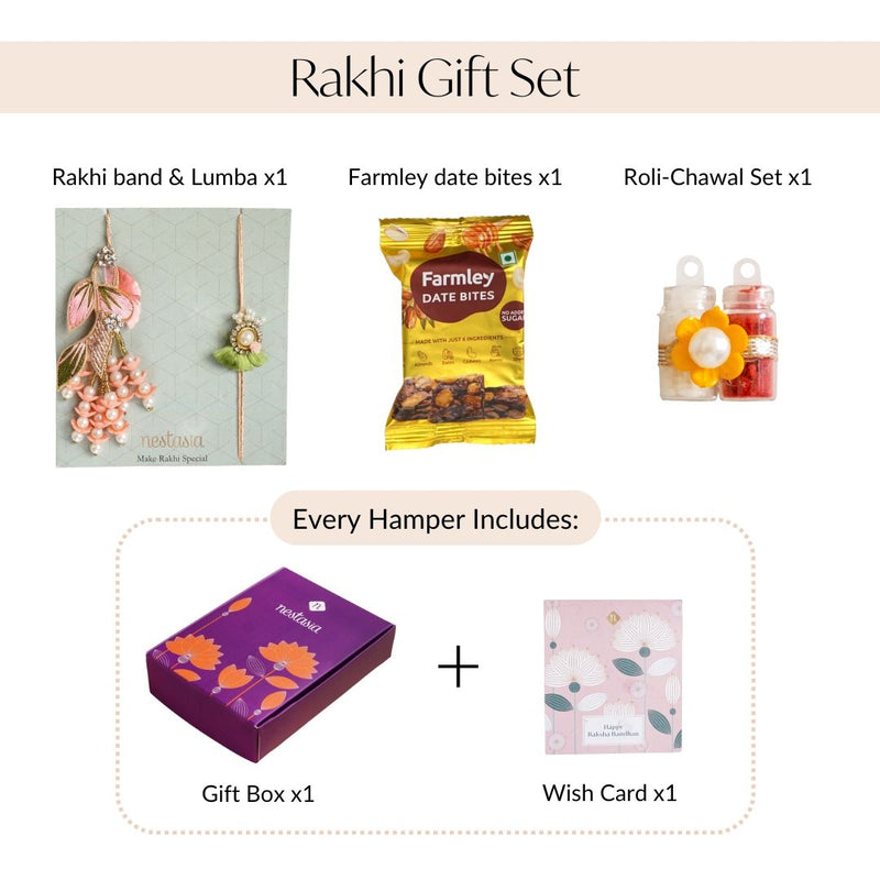Coral Charm Rakhi Lumba Gift Set
