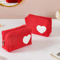 Plushy Makeup Bag Set Of 2 Red