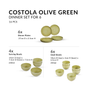 Costola Olive Green 16 Piece Dinner Set For 6