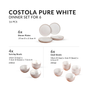 Costola Pure White 16 Piece Dinner Set For 6