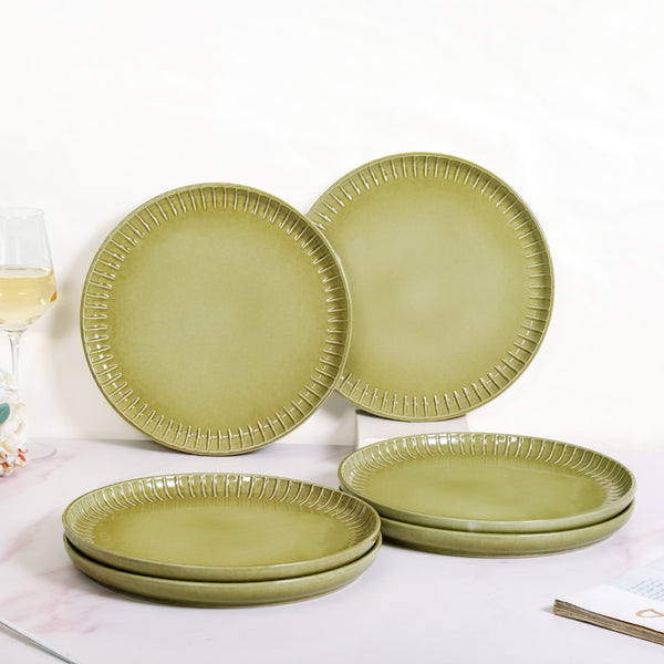 Costola Olive Green 16 Piece Dinner Set For 6