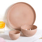 Costola Pink 16 Piece Ceramic Dinner Set For 6